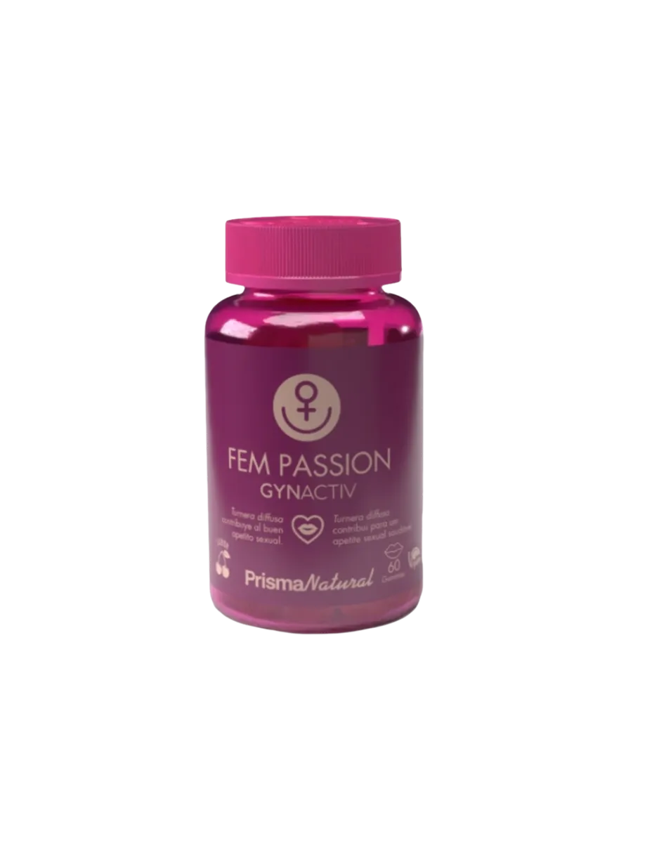 Fem, Passion, 60 gummies, con Damiana (Turnera diffusa) sabor Cereza