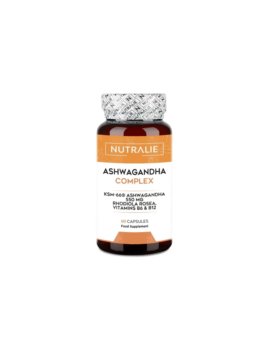 Ashwagandha, KSM 66, Complex, (con Rhodiola Rosea, Vita B6 y B12), 60 cápsulas