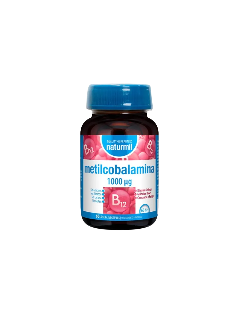 Vitamina B12, Metilcobalamina, 1000 microgramos, 60 cápsulas veganas