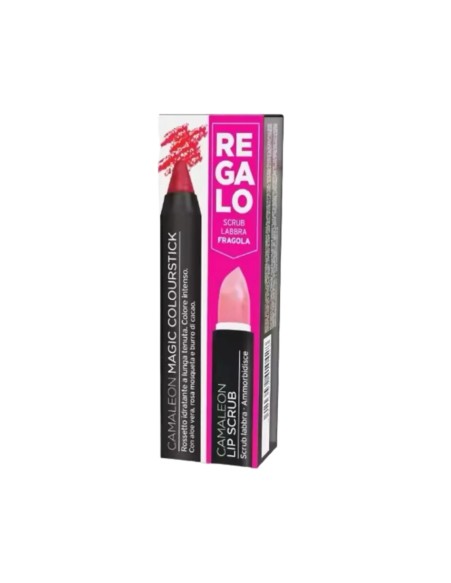 Labial Magic Rojo + Exfoliante labial de fresa