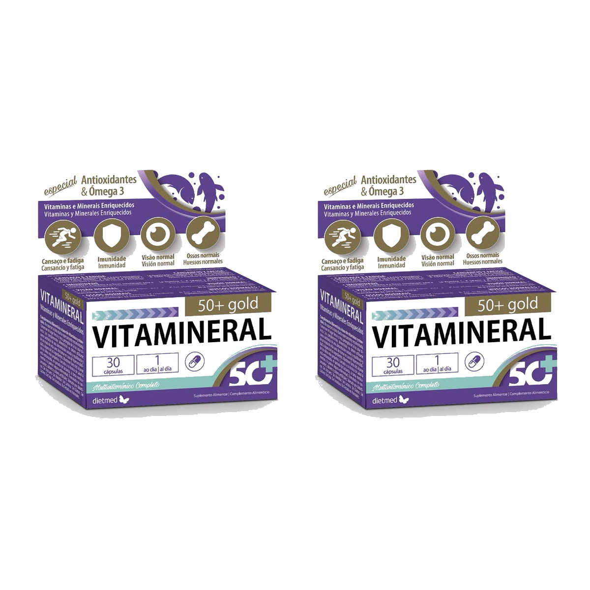 Pack, Vitamineral 50+ Gold, 2ª unidad al 50%, 60 cápsulas