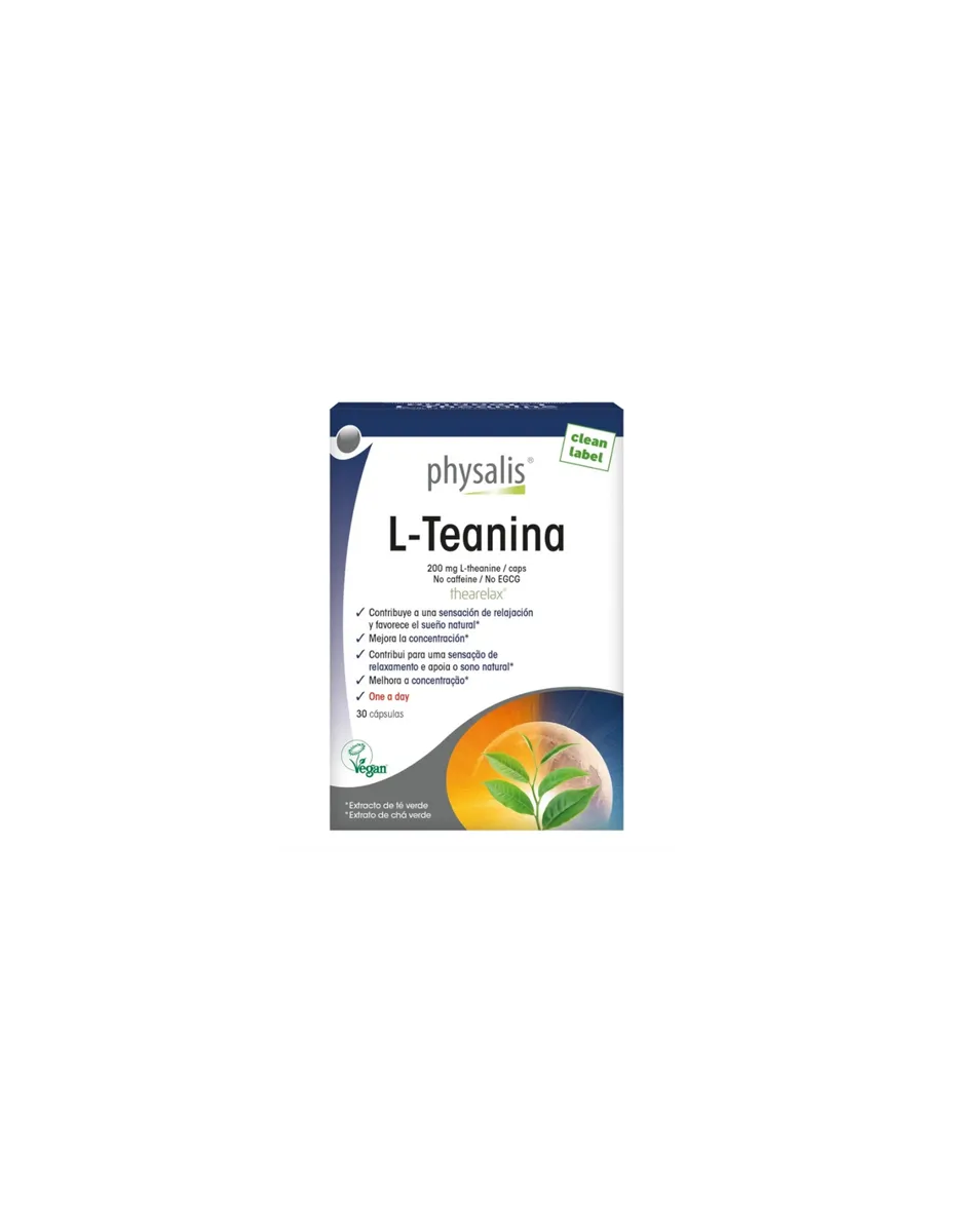 L - Teanina, 200mg, sin cafeína, 30 cápsulas veganas
