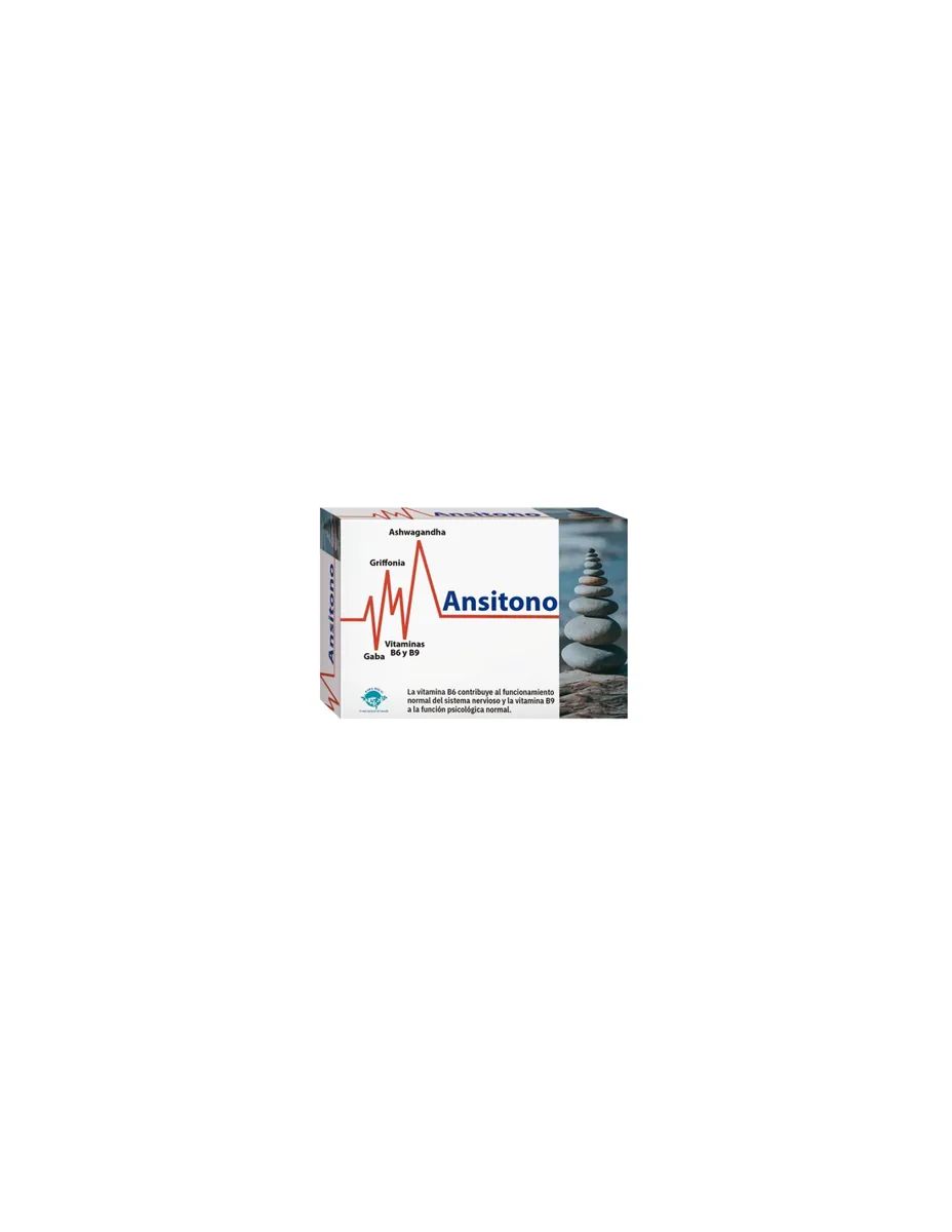 Ansitono, con Griffona, Ashwagandha, Gaba y Vitaminas B6 y B9, 30 cápsulas