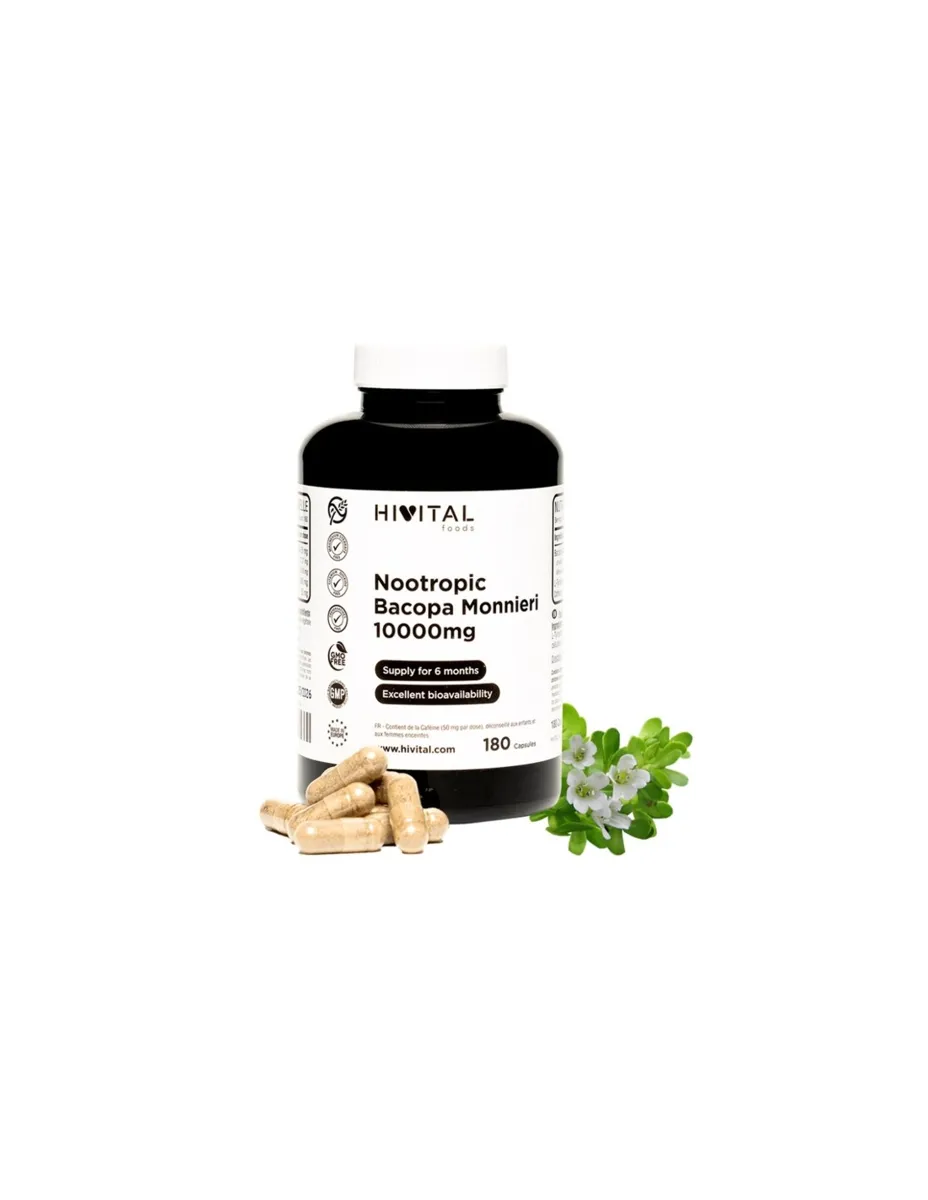 Bacopa Monnieri, 1000mg, 180 cápsulas