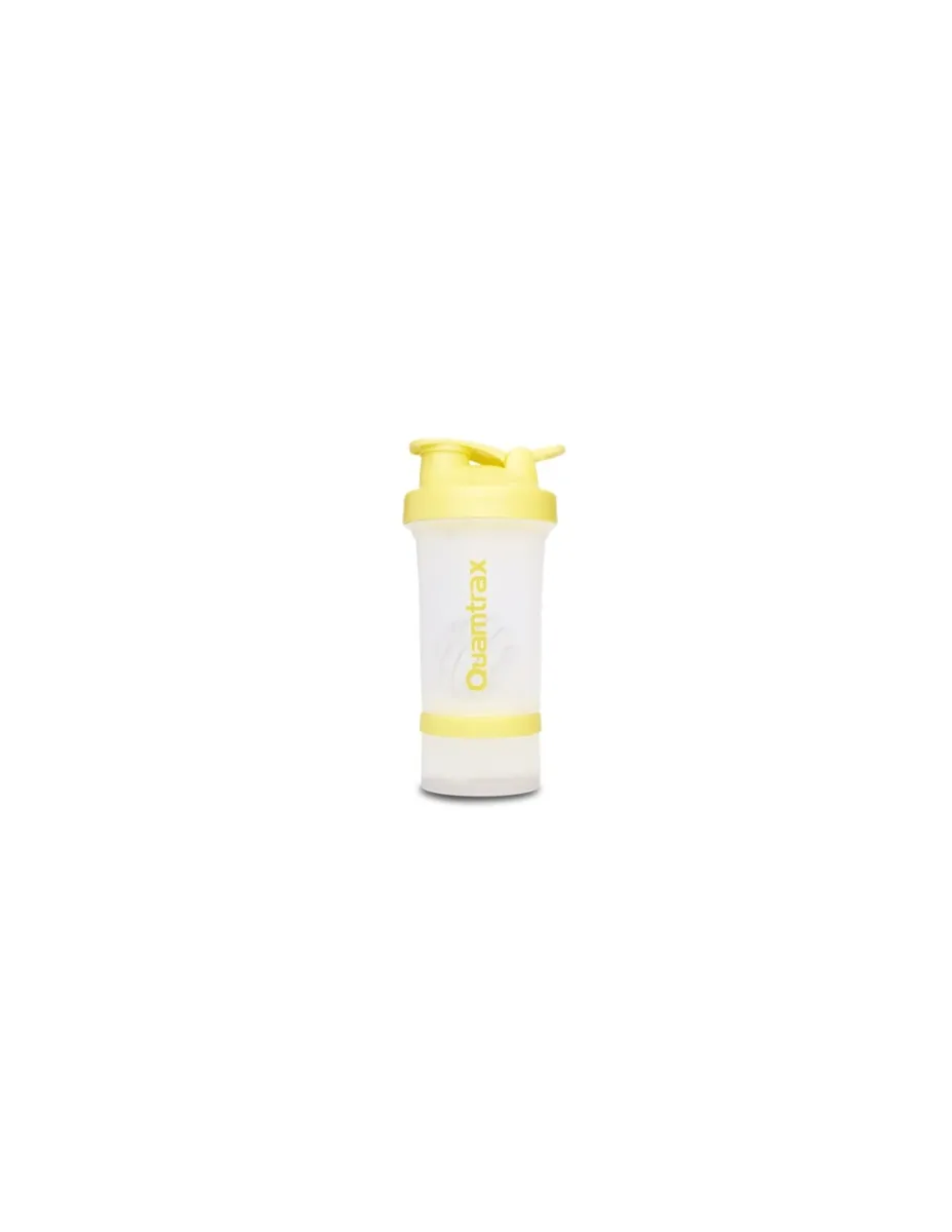 Shaker, color amarillo, 2 compartimentos 500ml
