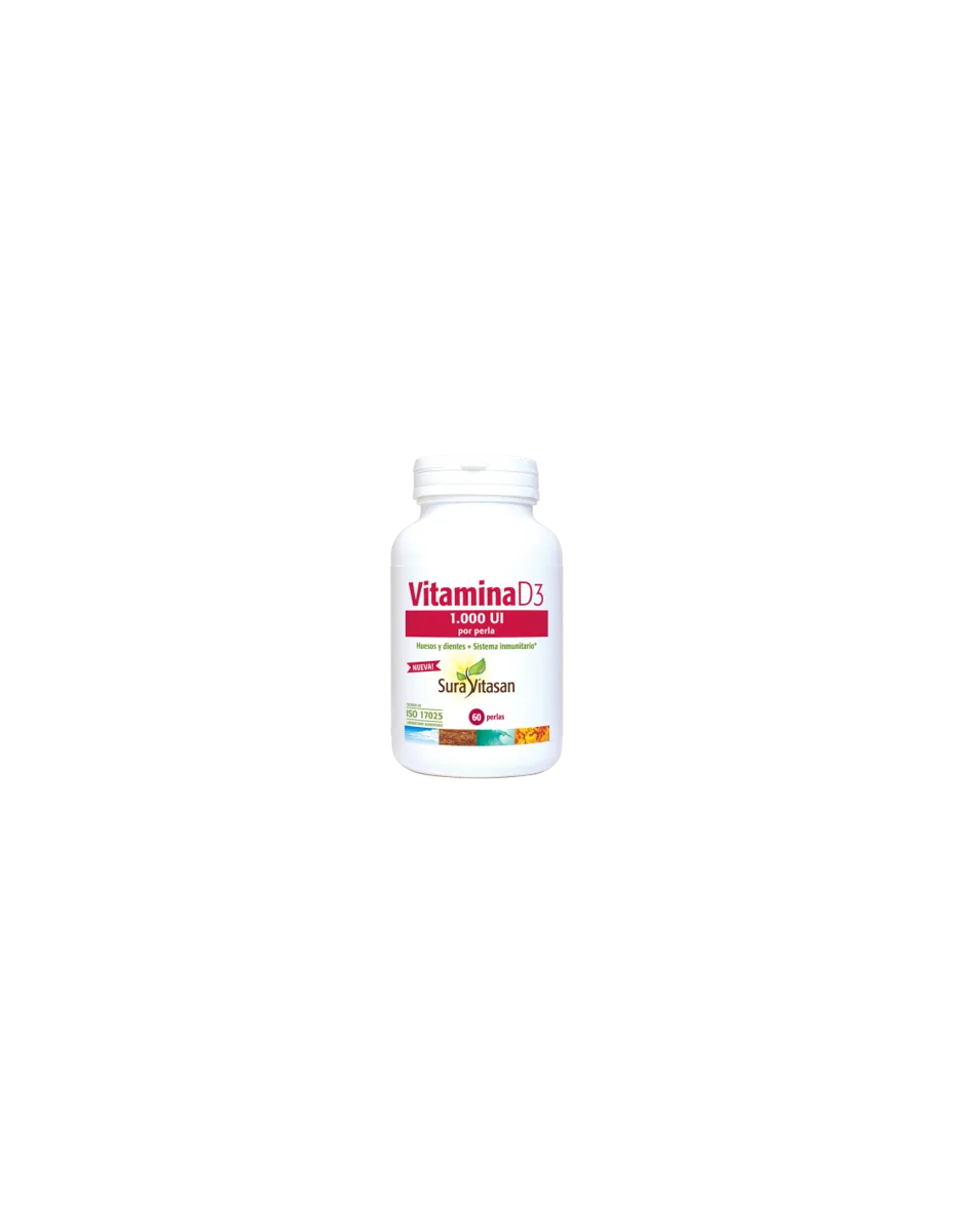 Vitamina D3, 1000UI, 60 perlas