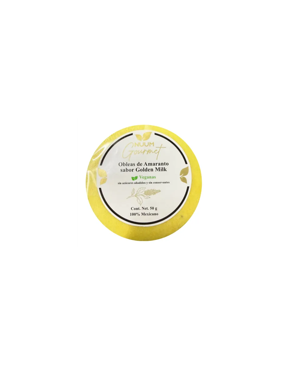 Obleas de amaranto, sabor Golden Milk, 50 gramos