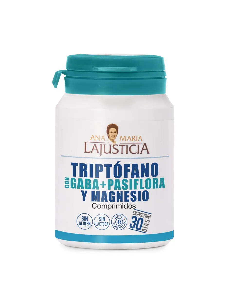 Triptófano con gaba, pasiflora y magnesio, 60 comprimidos