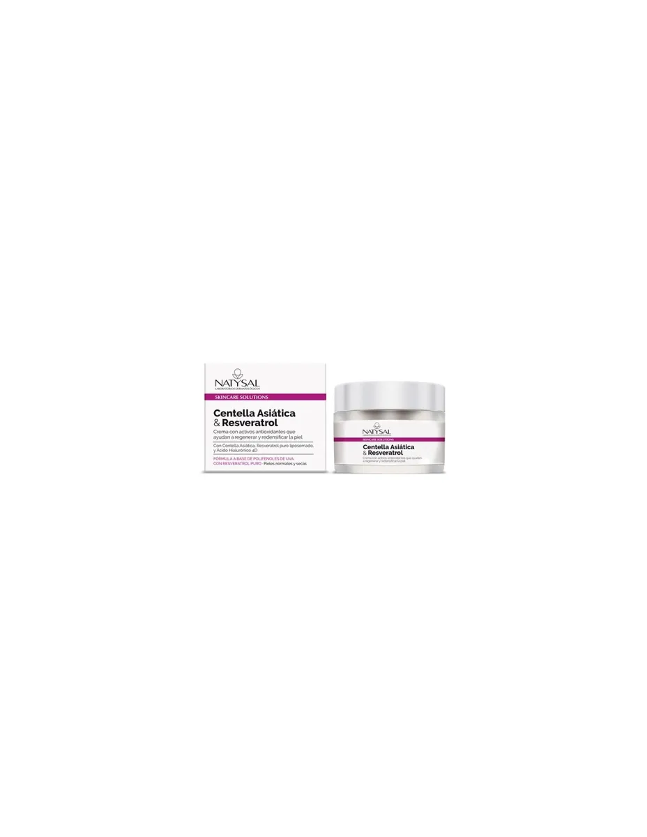 Crema facial, centella asiática, resveratrol y ácido hialurónico, 50 ml
