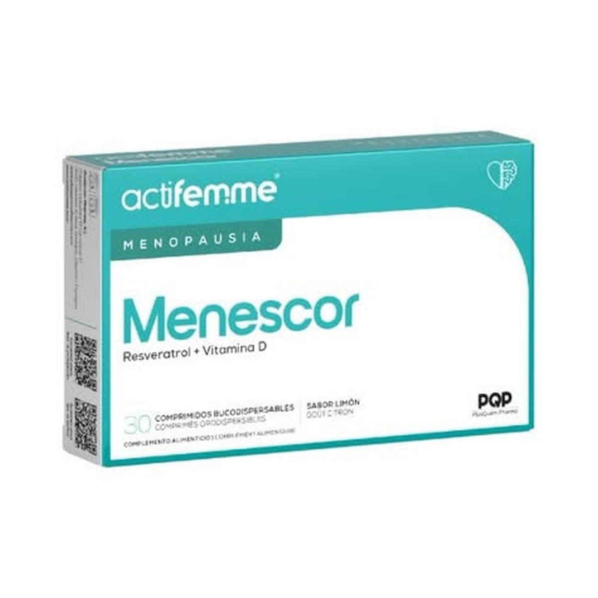 Menescor, Menopausia, Resveratrol+Vitamina D, 30 comprimidos bucodispersables