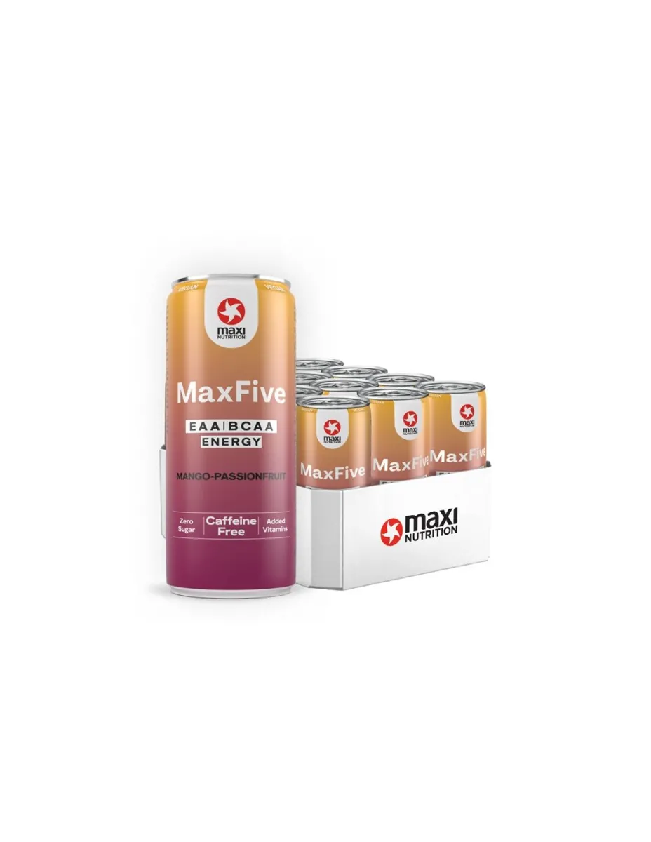 MaxFive sabor Mango - Maracuyá sin cafeína, 330ml