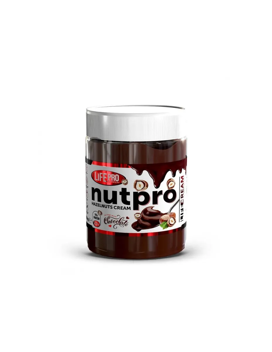 Crema untable, Nutpro, sabor avellanas & chocolate, 250 gramos