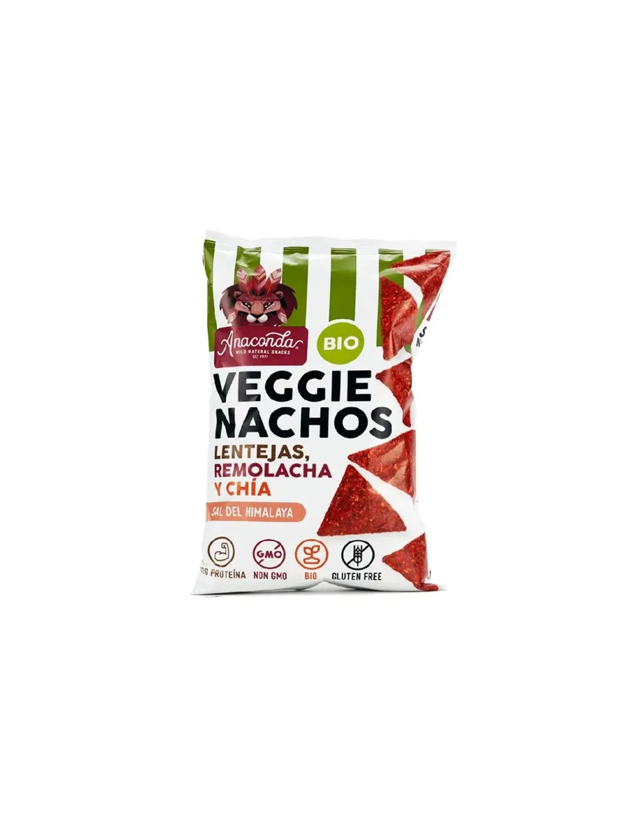 Nachos de lenteja, remolacha y chía, BIO, 125 gramos