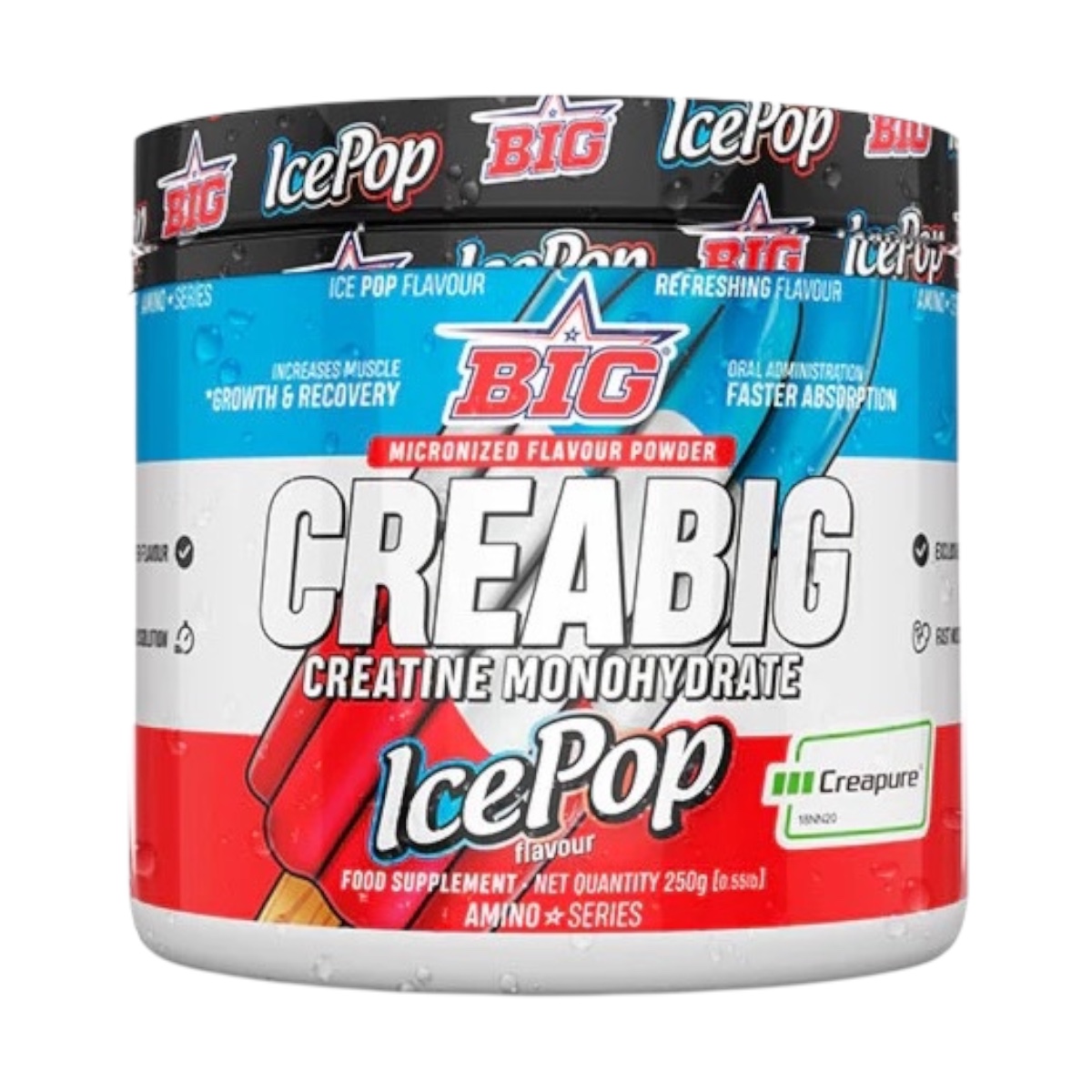 Creatina Creapure, sabor Ice Pop, 250 gramos