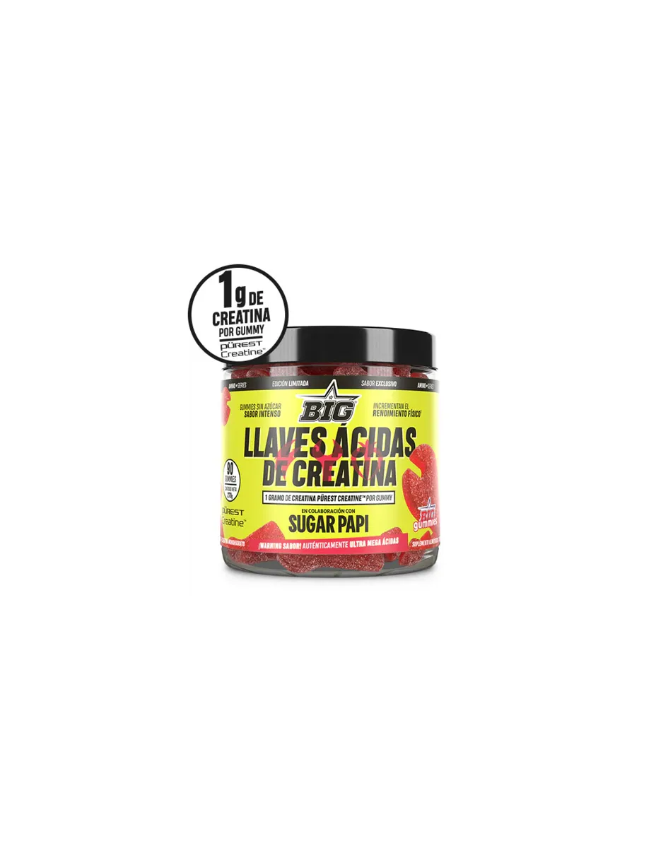 Gummies, Llaves Ácidas de Creatina, aroma de fresa ácida, 90 unidades