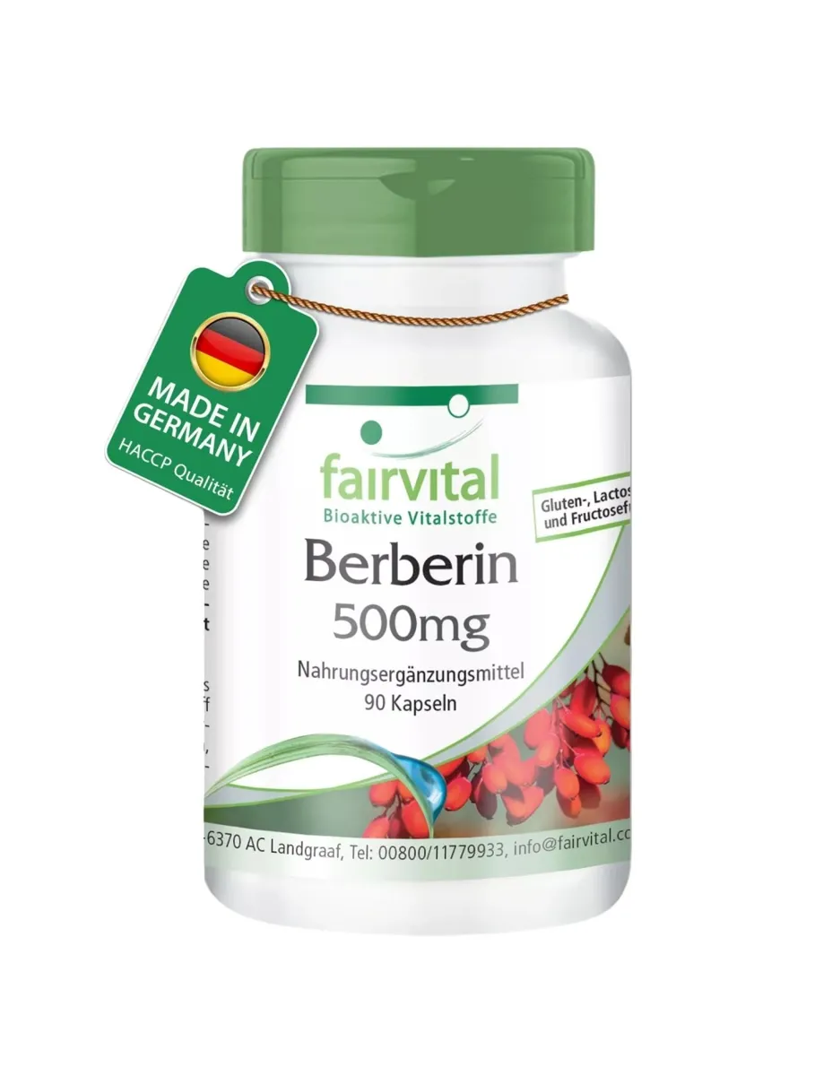Berberina, 500 mg, Sin gluten ni lactosa, 90 cápsulas