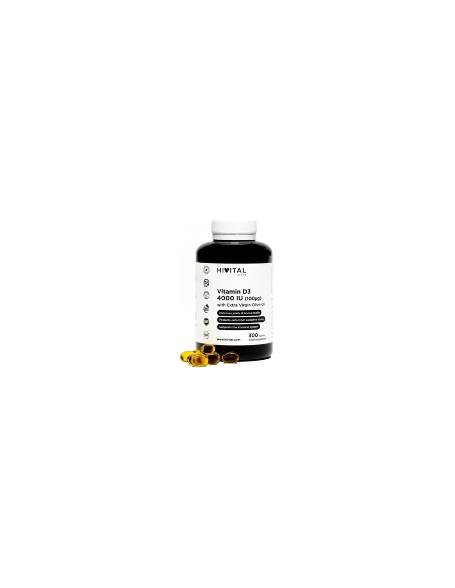 Vitamina D3, 4000 IU, 300 cápsulas