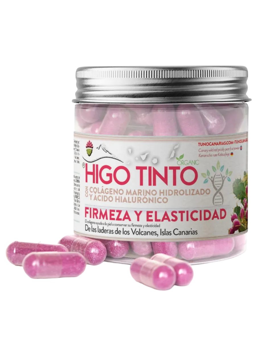Higo tinto, colágeno marino y ácido hialurónico, 90 cápsulas