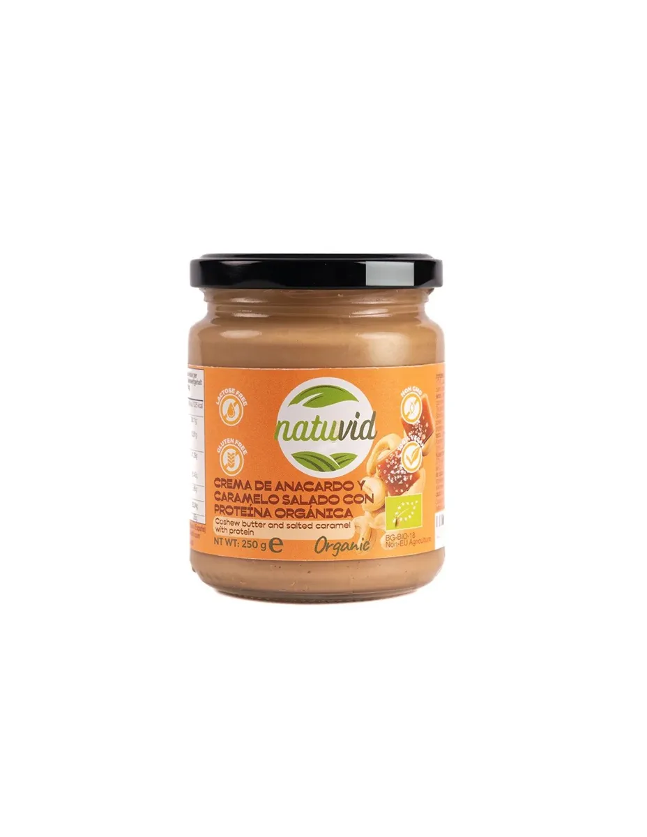 Crema de Anacardo y Caramelo salado con Proteína Orgánica, BIO, 200 gramos
