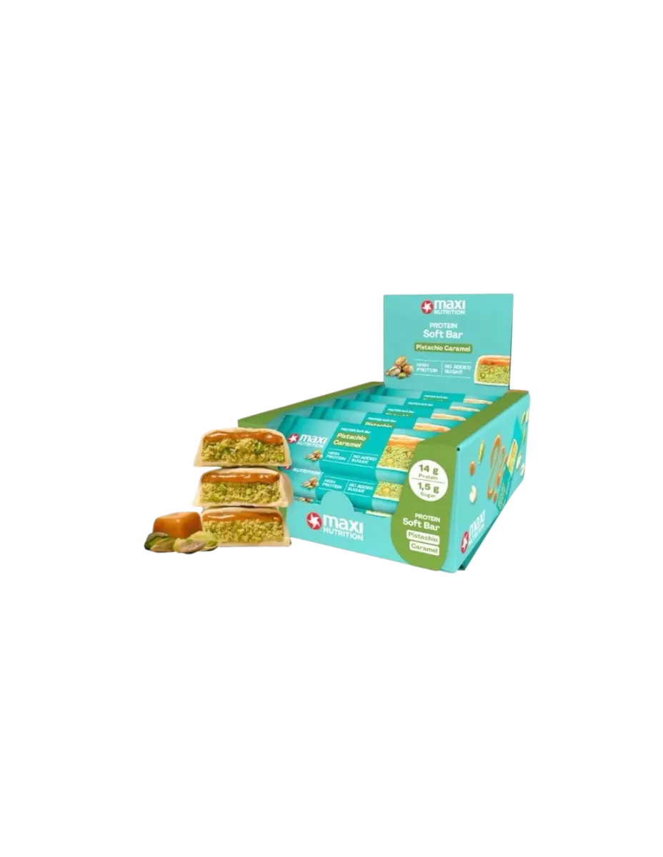 Barrita Proteica, sabor Pistacho y Caramelo, 45 gramos