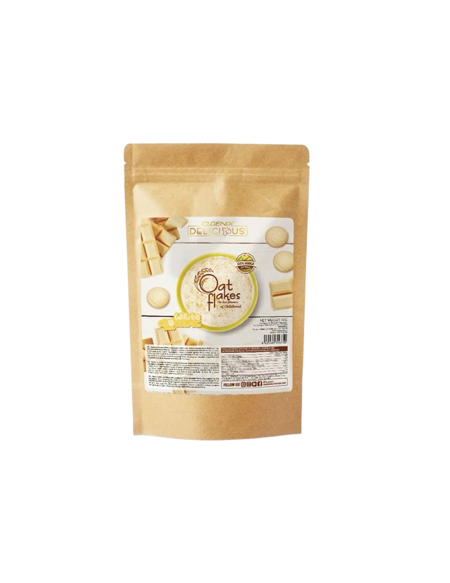 Copos de avena, sabor Chocolate Blanco, 1Kg