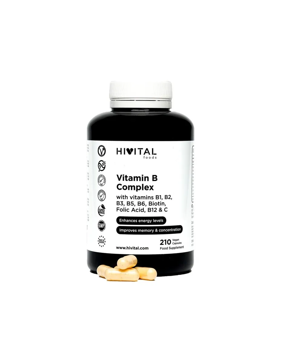 Vitamina B Complex, con Vitamina C, 210 cápsulas