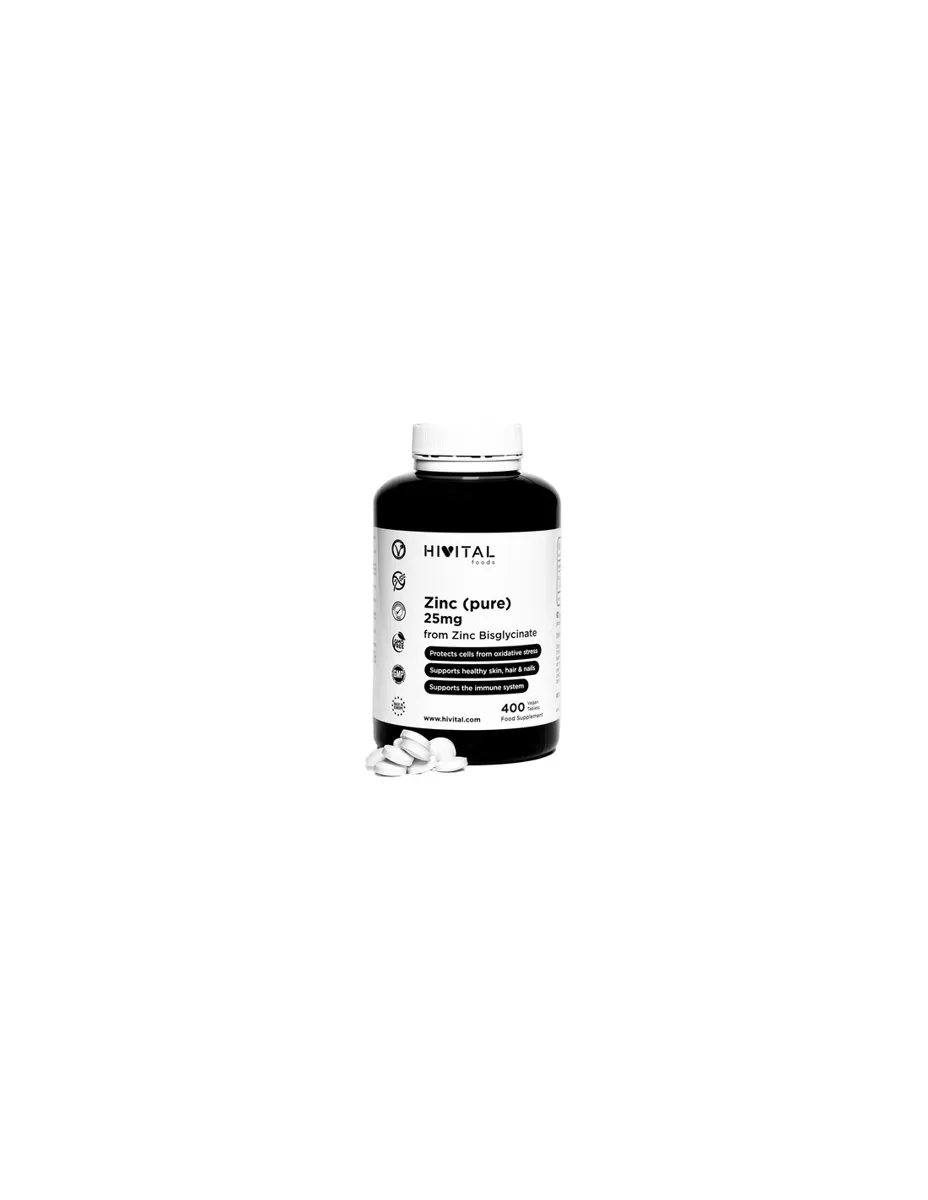 Bisglicinato de Zinc Puro 25mg, 400 comprimidos