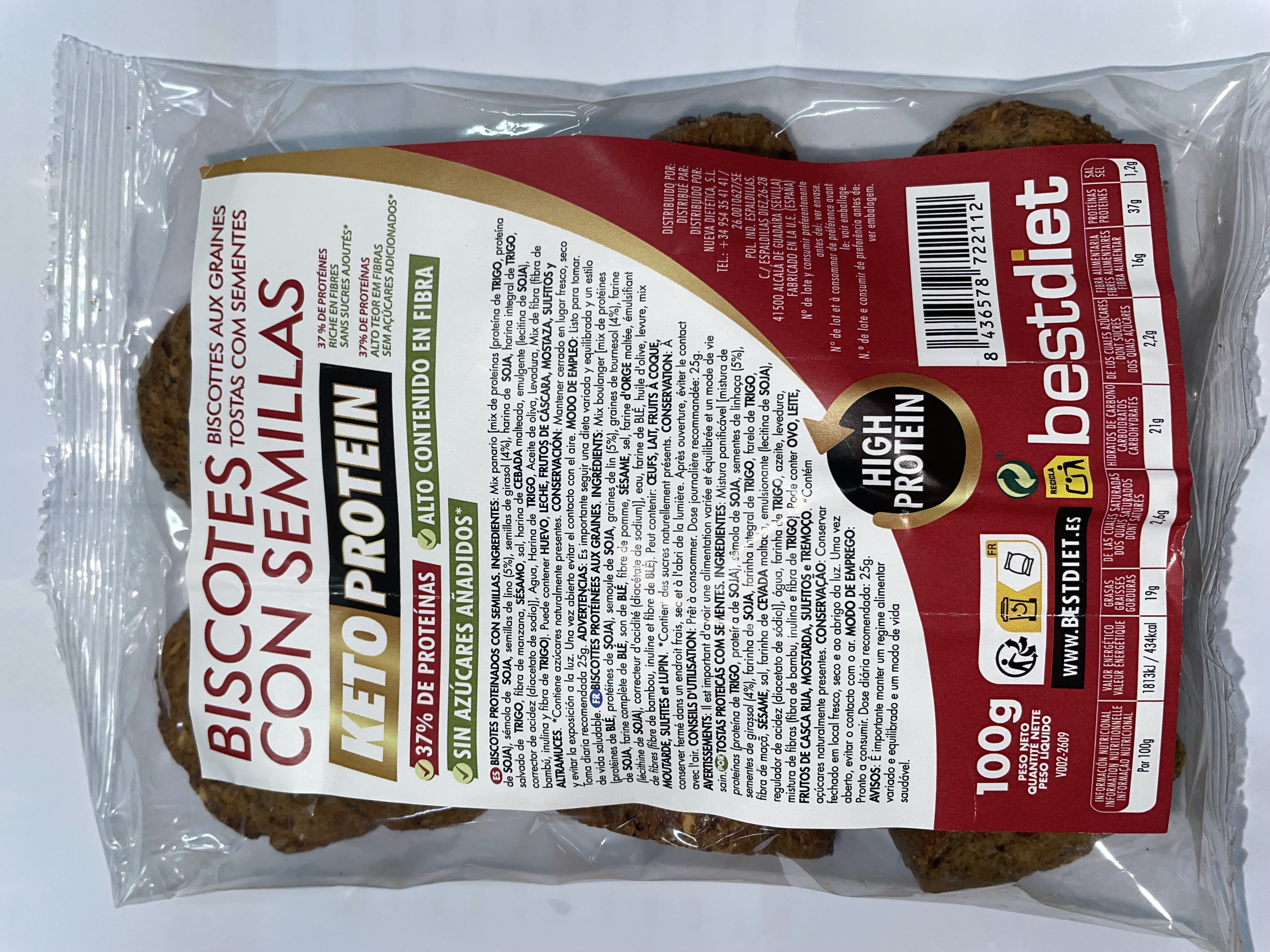 KETOPROTEIN Biscotes con semillas 100g