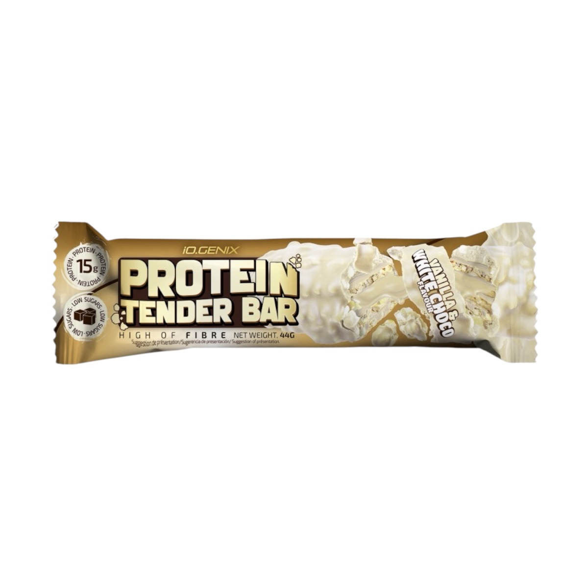 Barrita de Proteínas, sabor chocolate blanco y vainilla, 42 gramos