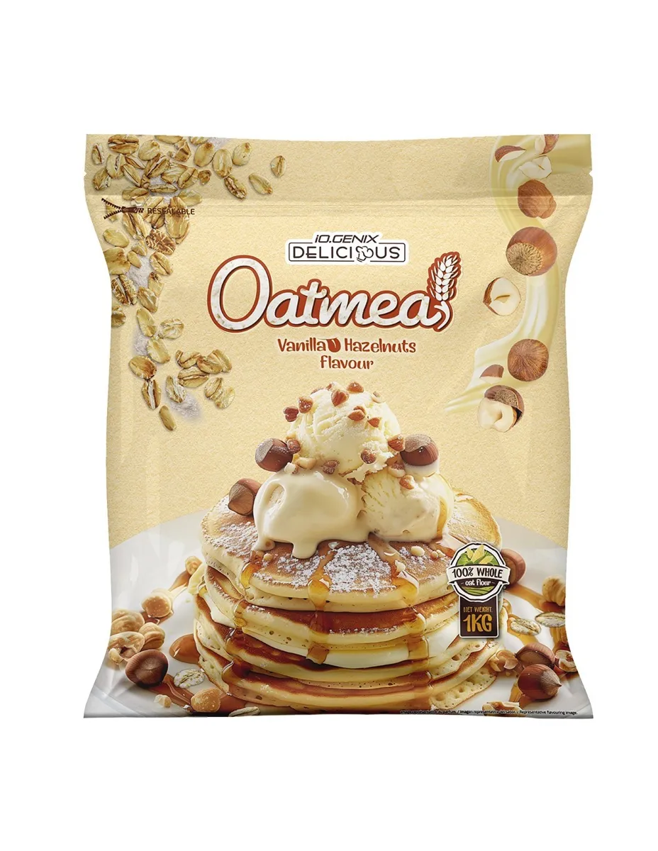 Harina de avena, sabor Vainilla y avellanas, 1Kg