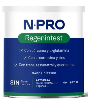 NPRO REGENINTEST EN POLVO (Regeneración Intestinal) 167 gramos, Sabor Cítrico.
