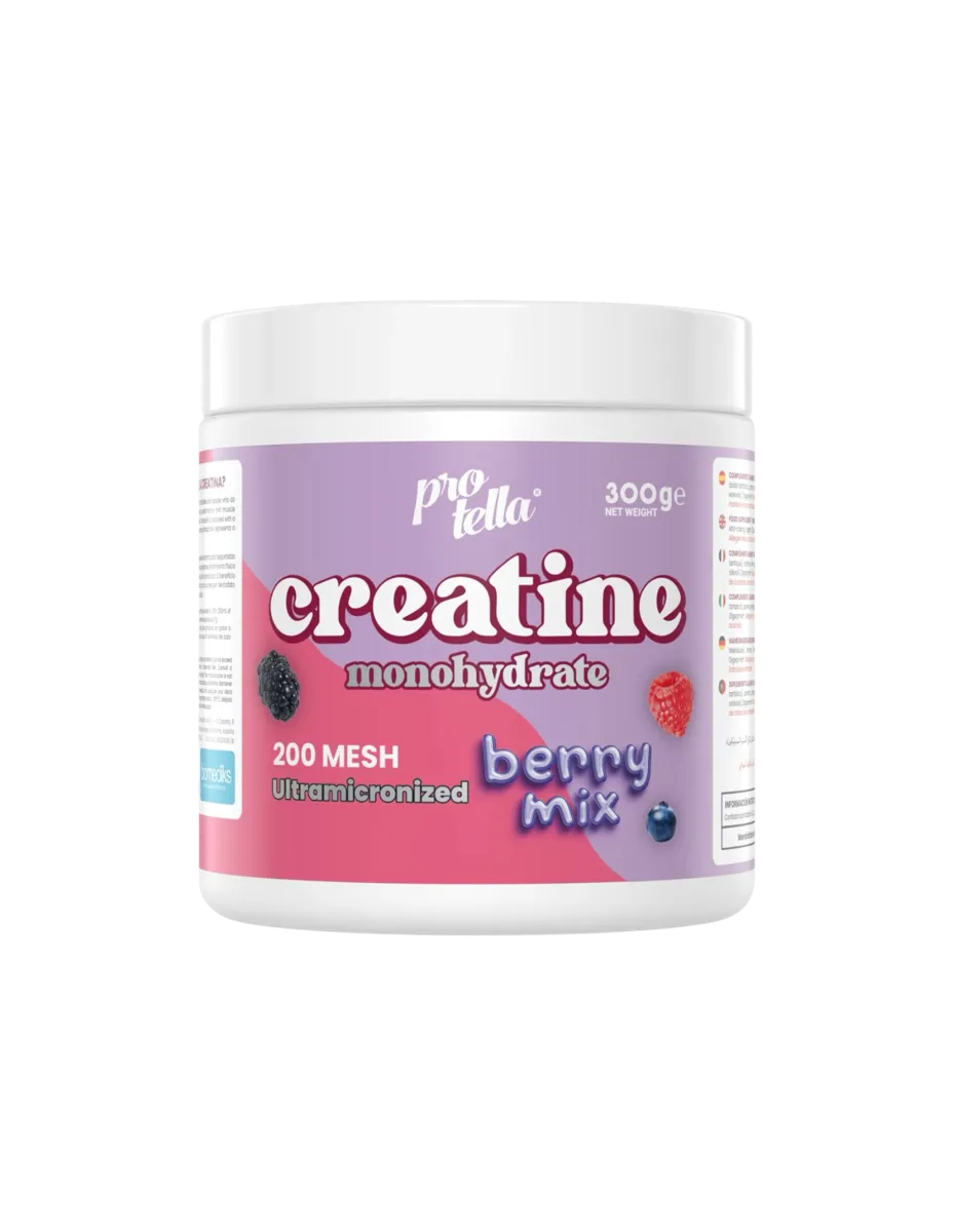 Creatina, 200 MESH, sabor Frutos Rojos, 300 gramos