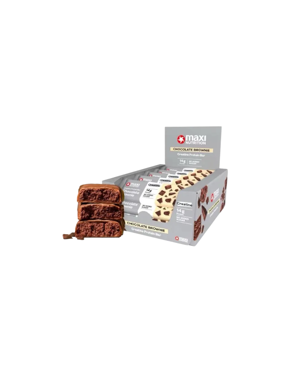 Barrita Proteica, 3,5 gramos de Creatina, sabor Brownie de Chocolate, 40 gramos