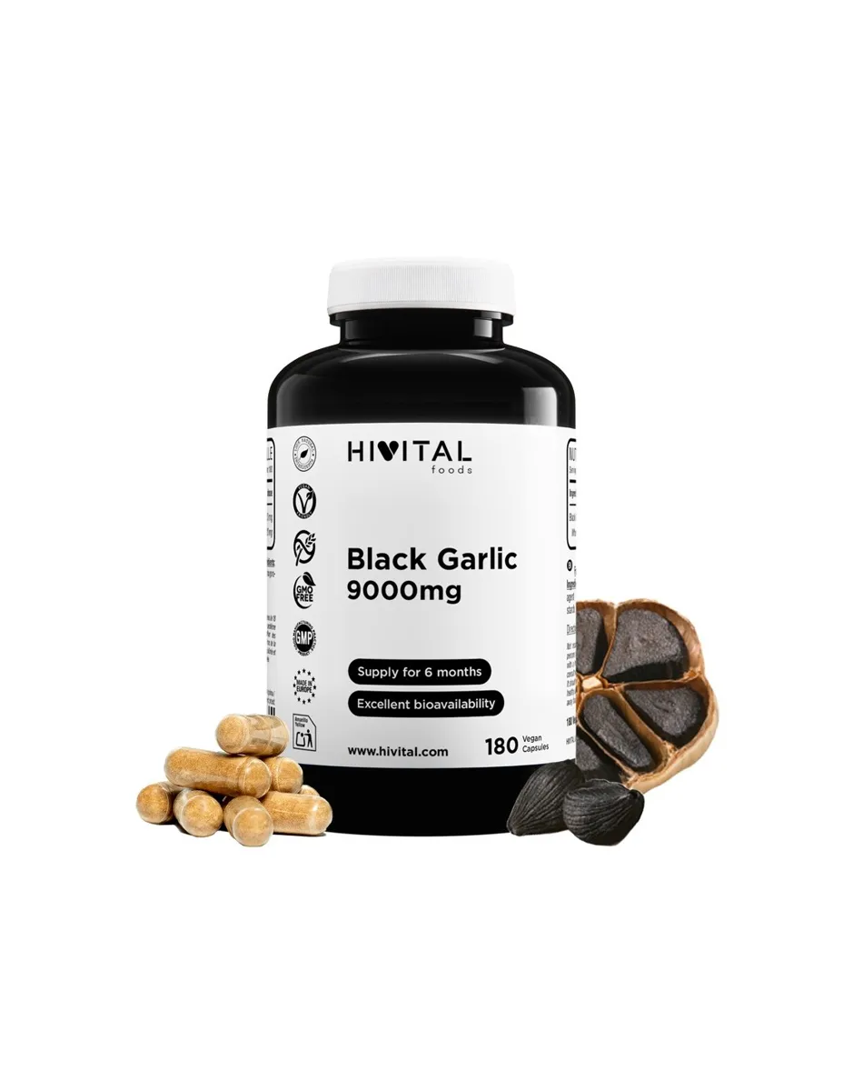 Ajo negro, 9000mg, 180 cápsulas, sin gluten