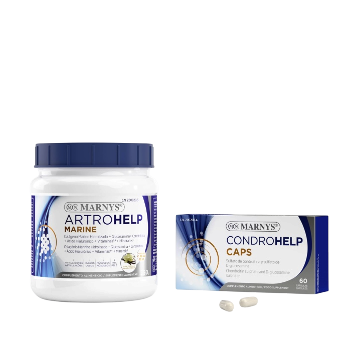 Artrohelp, Colágeno Marino Hidrolizado, sabor Vainilla, 350 gramos + Condrohelp, 60 cápsulas (Regalo)