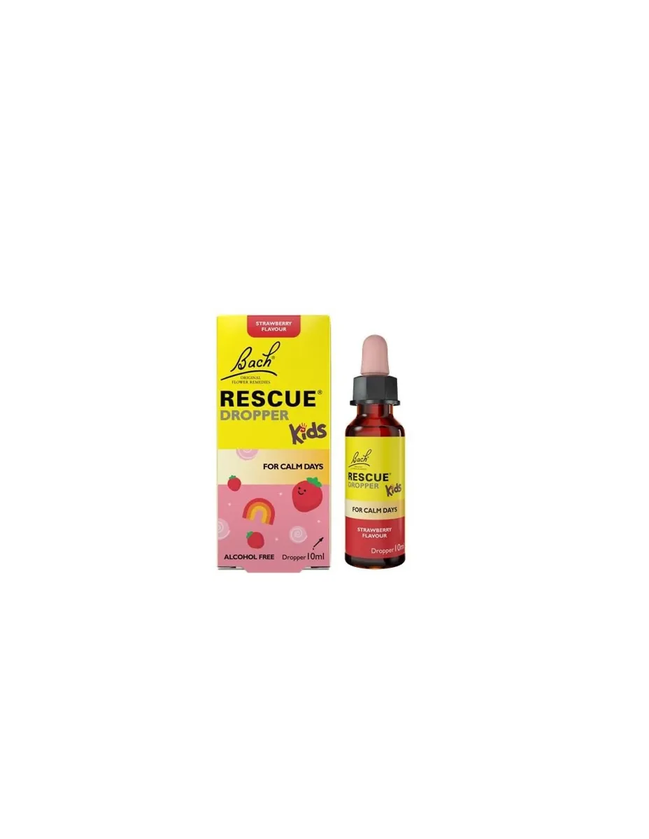 Rescue Kids, Flores de Bach origicales, sabor Fresa, fórmula sin alcohol, 10 ml