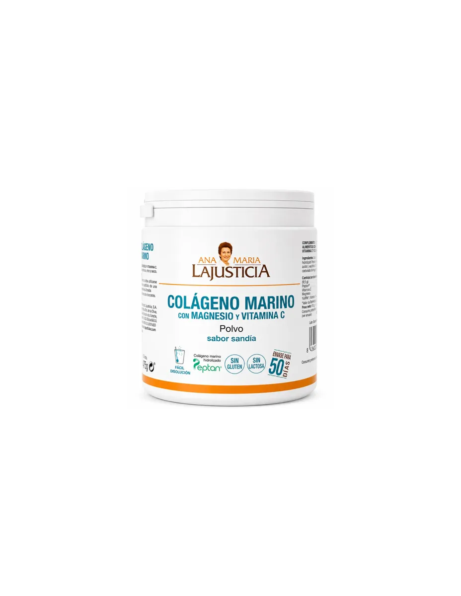 Colágeno Marino Hidrolizado, Peptan, con Magnesio y Vitamina C, 350 gr, Sandía, 50 días
