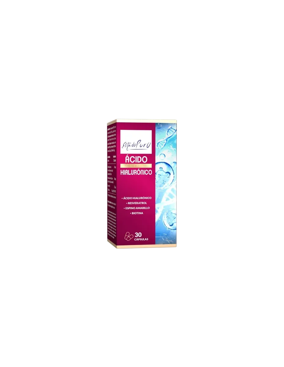 Ácido Hialurónico, resveratrol, espino amarillo y biotina, 30 cápsulas