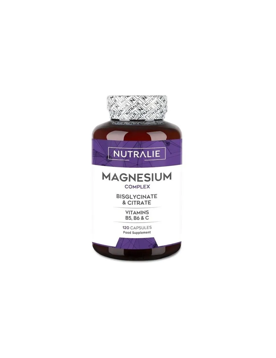 Magnesio, Complex (Bisglicinato, Citrato, Vitamina B5, B6 y C), 120 cápsulas vegetales