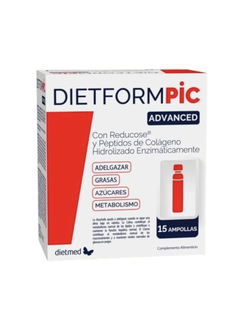 Dietformpic, Advance, 15 ampollas, con Péptidos de Colágeno Hidrolizado, sabor frutas del Bosque