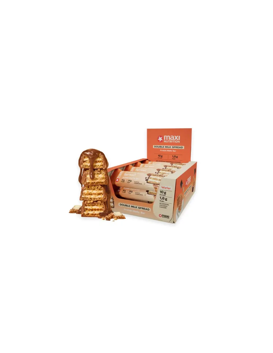 Wafer, Barrita de Proteína, sabor Double Milk, 39 gramos