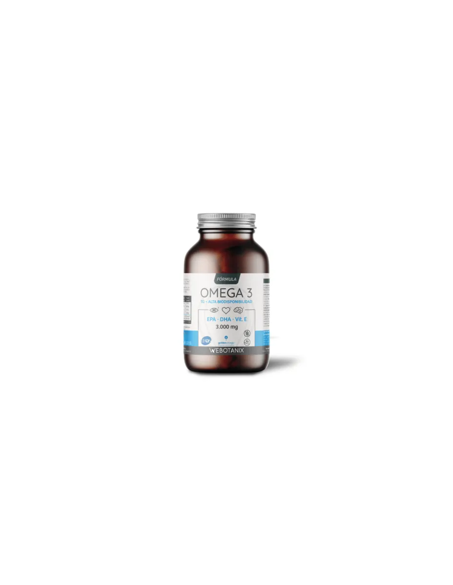 Omega 3, TG, sin gluten, con Vitamina E, Alta Biodisponibilidad, 90 perlas