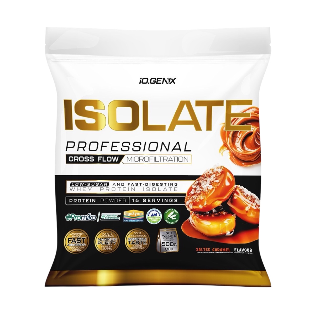 Proteína Isolatada, sabor caramelo salado, 500 gramos