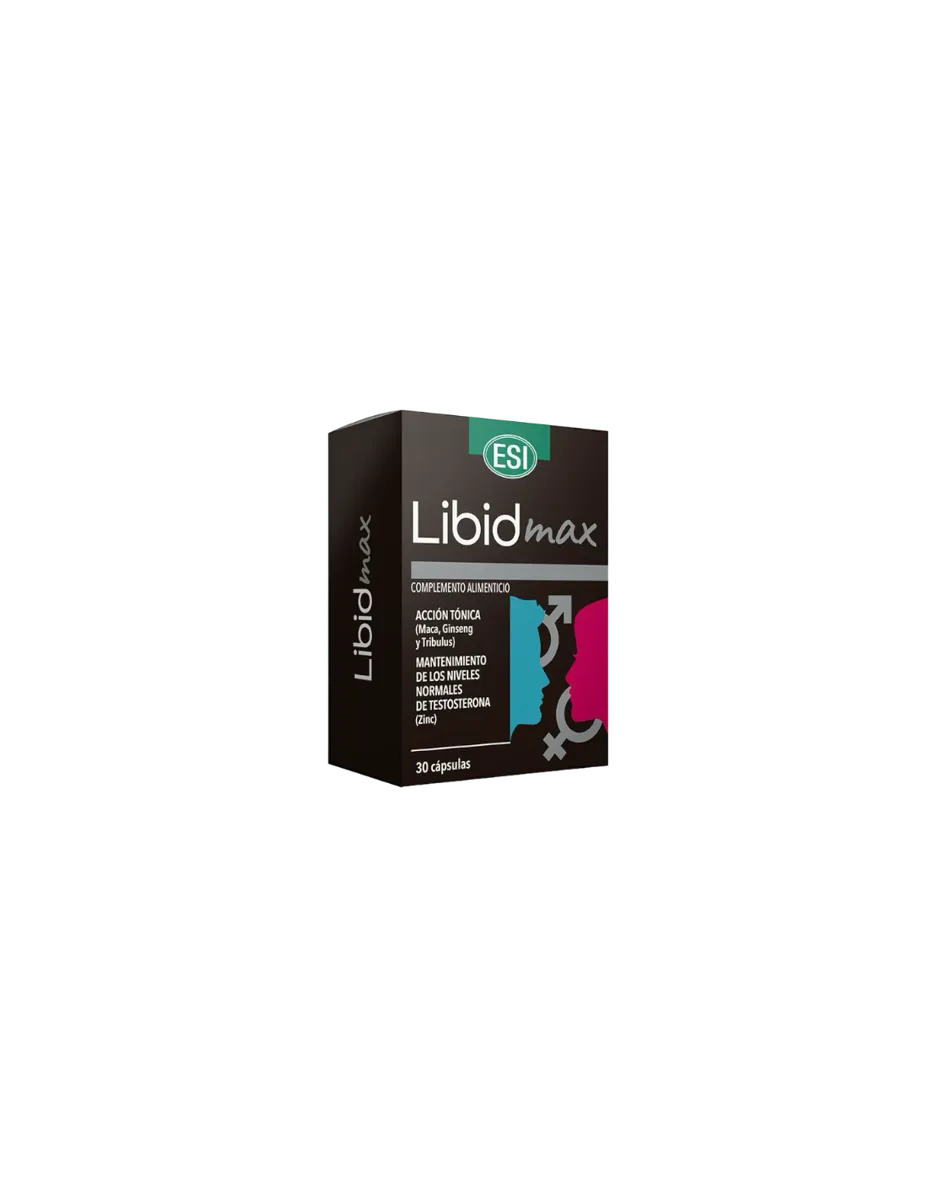 Libidmax (Ginseng, Maca, Tribulus, Ginkgo Biloba, Vitaminas y Zinc), 30 cápsulas