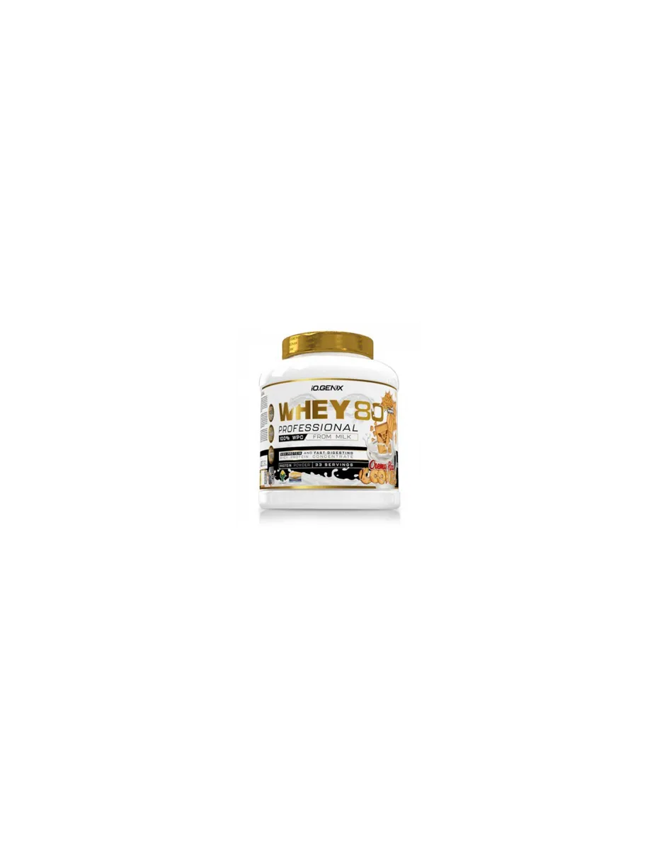 Proteína Whey, sabor Crema Rica Cookies, sin Gluten, 1Kg
