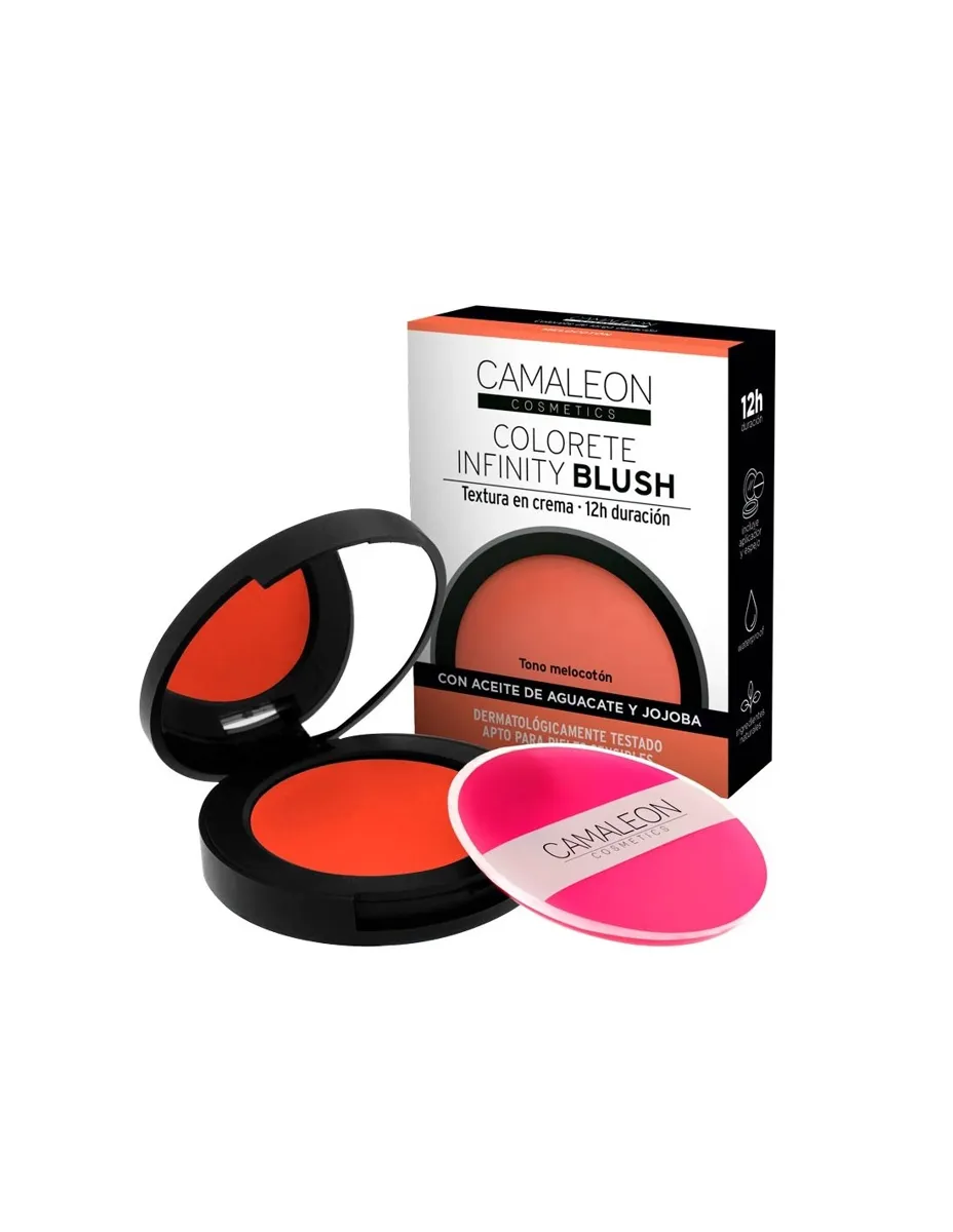 Colorete Infinity Blush melocotón, textura crema