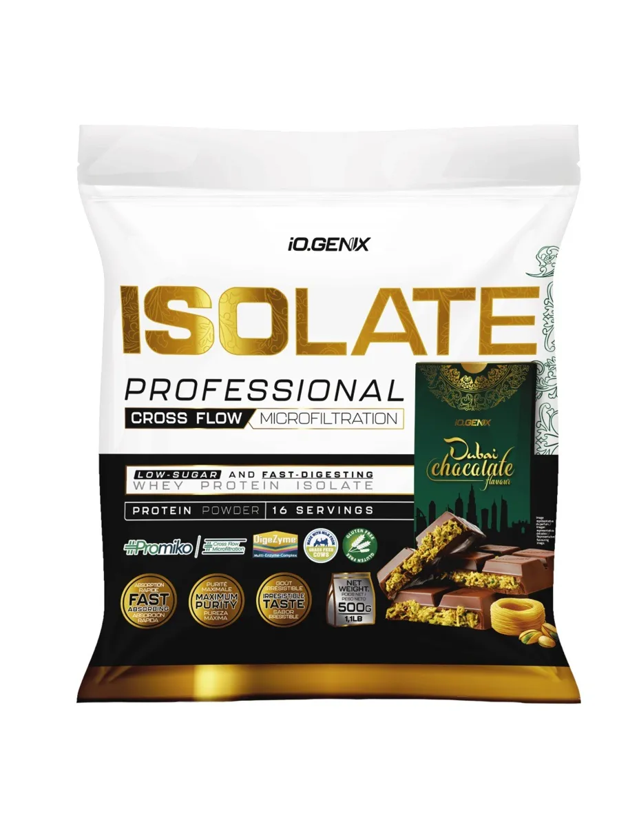 Proteína Isolatada, sabor Chocolate de Dubai, 500 gramos