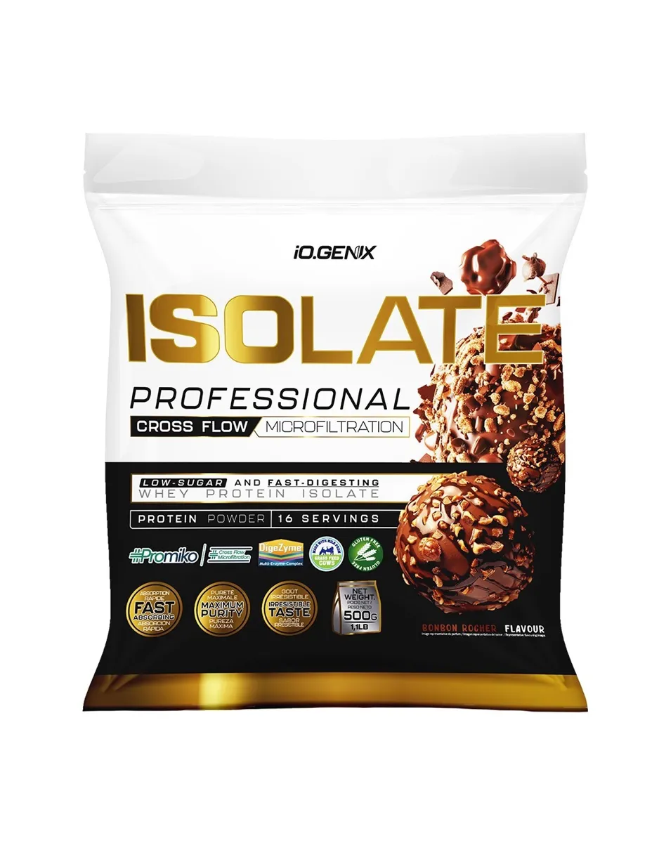 Proteína Isolatada, sabor Rocher, Sin gluten, 500 gramos