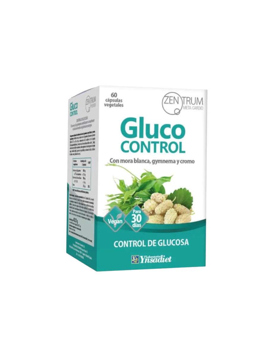 Gluco Control, Control de la Glucosa, con mora blanca, gymnema y cromo, 60 cápsulas vegetales