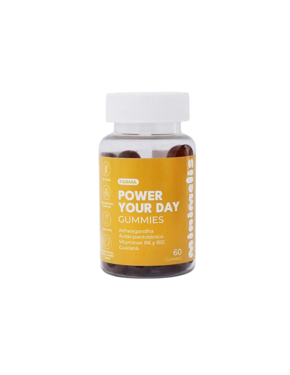 Power Your Day, 60 gummies, sabor Lima, Jengibre y Menta